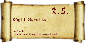 Kégli Sarolta névjegykártya